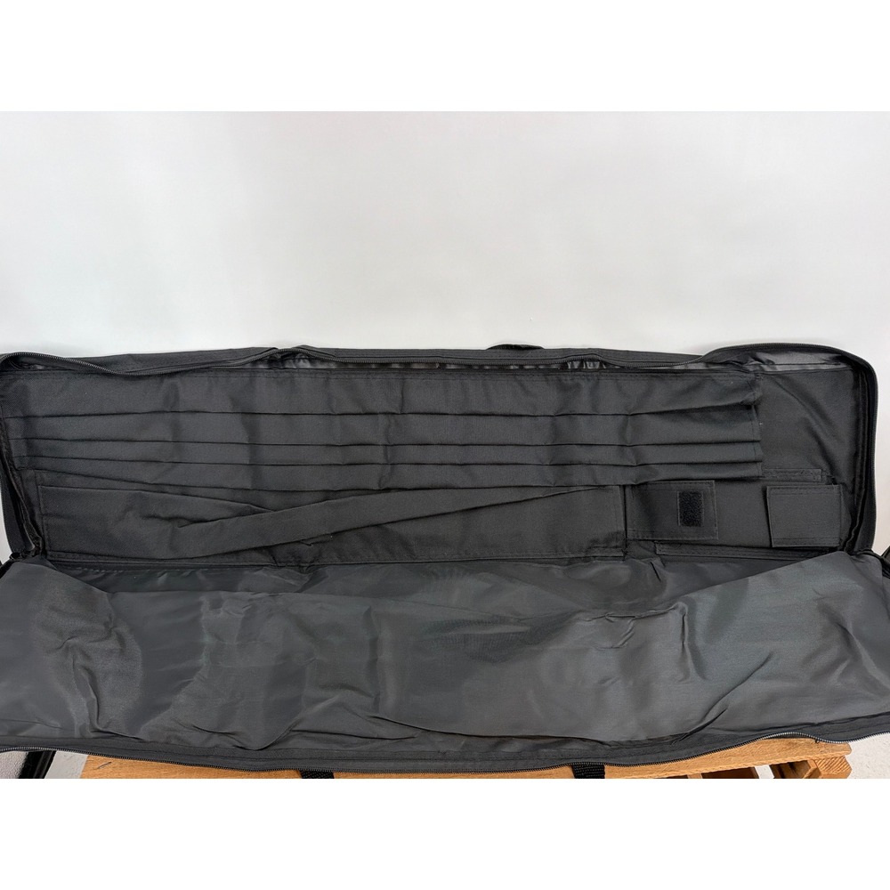 Black Canvas 2x2 Pool Cue Bag 35 Inch Soft Side Multi Pocket Carrying Case New